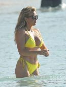 Tallia Storm Cleavage in Yellow Bikini in Barbados