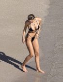 Alexis Ren Booty in Thong Bikini on the Beach in St Barts