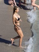 Alexis Ren Booty in Thong Bikini on the Beach in St Barts