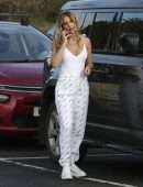 Danielle Lloyd Cleavage Out Tank Top and Payjamas in Birmingham