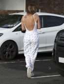 Danielle Lloyd Cleavage Out Tank Top and Payjamas in Birmingham