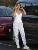 Danielle Lloyd Cleavage Out Tank Top and Payjamas in Birmingham
