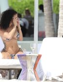 Draya Michele in Tiny Bikini on the Beach in Cancun