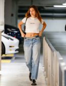 Hailey Bieber Belly Button, Out and About in Los Angeles