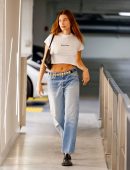Hailey Bieber Belly Button, Out and About in Los Angeles