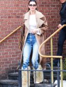 Kendall Jenner in a Long Winter Coat, Out in Aspen