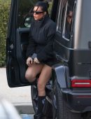 Kourtney Kardashian Leggy in Short Dress in Calabasas