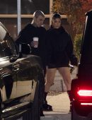 Kourtney Kardashian Leggy in Short Dress in Calabasas