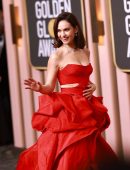 Lily James at 80th Annual Golden Globe Awards in Beverly Hills