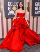 Lily James at 80th Annual Golden Globe Awards in Beverly Hills