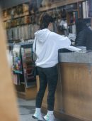 Minka Kelly Booty in Camoflauge Pants, Shopping at Fabrics for the Home in LA