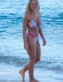 Molly Rainford in Bikini at the Beach of Barbados