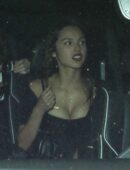 Olivia Rodrigo - Black Frock Leggy, Leaving Vas J Morgan’s Emmys Afterparty in Los Angeles