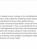 The combination of Precicion and Creativity makes Music Unique