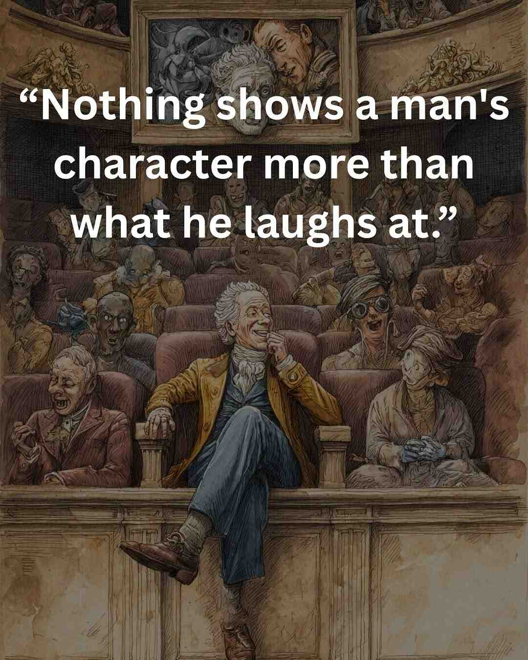 Nothing shows a man's character more than what he laughs at