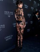 Dakota Johnson in Long Transparent Flowery Gown in Kering Foundation’s Caring for Women Dinner in New York City