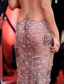 Margot Robbie in a Transparent Dress ,showing cheeks for a Fashion Show IN LONDON