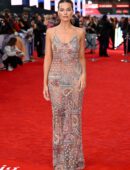 Margot Robbie in a Transparent Dress ,showing cheeks for a Fashion Show IN LONDON
