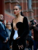 Nathalie Emmanuel in Black Revealing Dress Stuns London Crowd