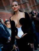 Nathalie Emmanuel in Black Revealing Dress Stuns London Crowd