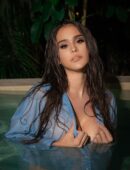 Yanet García Wet in a Shirt in a Pool without Pants