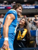 Madison Beer at Washington Commanders vs Los Angeles Chargers at SoFi Stadium in Inglewood