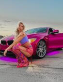 Brooklyn Riley Leggy in Denim Shorts and Smile Light Up Urban BMW Photoshoot 2025