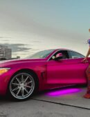 Brooklyn Riley Leggy in Denim Shorts and Smile Light Up Urban BMW Photoshoot 2025