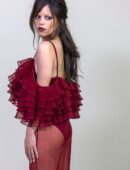 Jenna Ortega Booty in Sheer Red Givenchy Gown