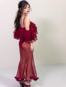 Jenna Ortega Booty in Sheer Red Givenchy Gown