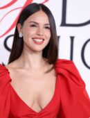 Eiza González Cleavage and Smile in a Red Dress at CFDA 2025