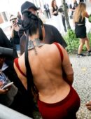 Kim Kardashian Braless Pokies in Sheer Dress in Rio
