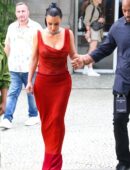 Kim Kardashian Braless Pokies in Sheer Dress in Rio