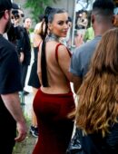 Kim Kardashian Braless Pokies in Sheer Dress in Rio