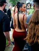 Kim Kardashian Braless Pokies in Sheer Dress in Rio
